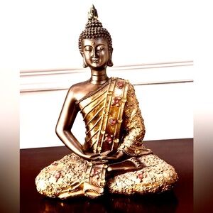 Elegant Gold and Bronze Buddha Statue
